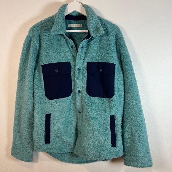 Outerknown Men's Standard Skyline Sherpa Fleece Shirt Jacket Size M Button Front - Picture 2 of 13